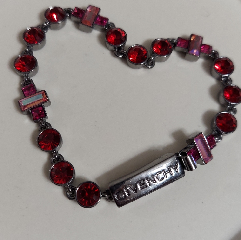 Givenchy/Swarovski Ruby Red Faceted Crystal Brace… - image 7